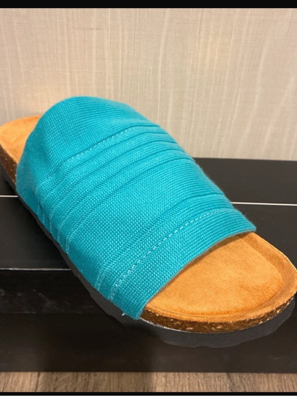 Cape Robbin Turquoise Slide Sandal for Women - Comfortable Summer Slip-On